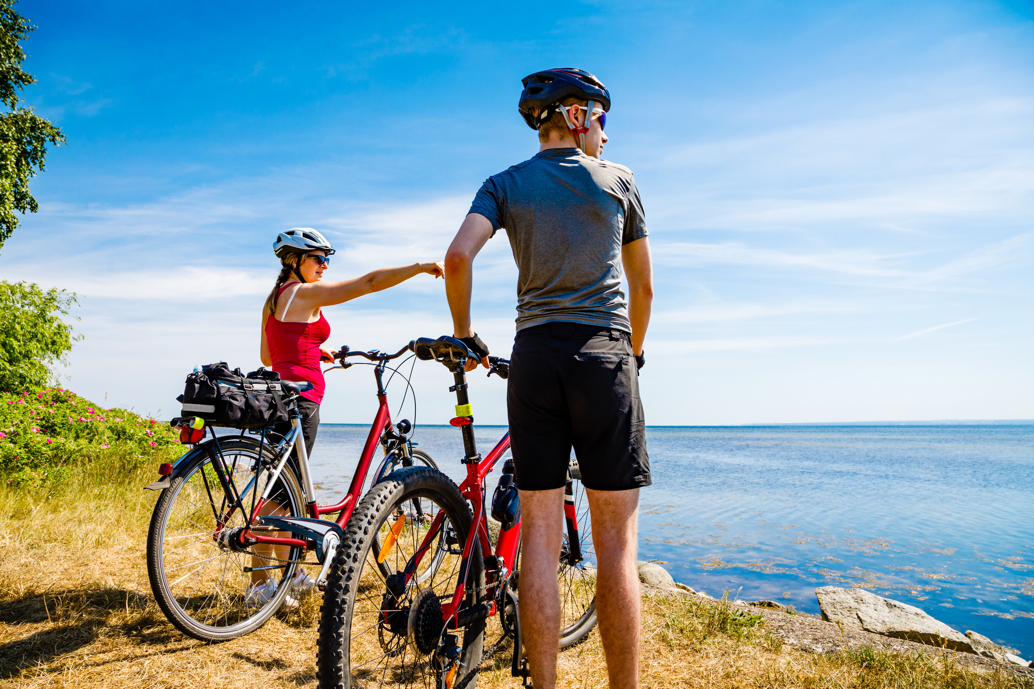 people riding bicycles on the west cost of sweden
